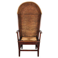Antique Wood and Reed Orkney Porter Chair
