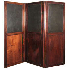 Wood and Leather Room Divider