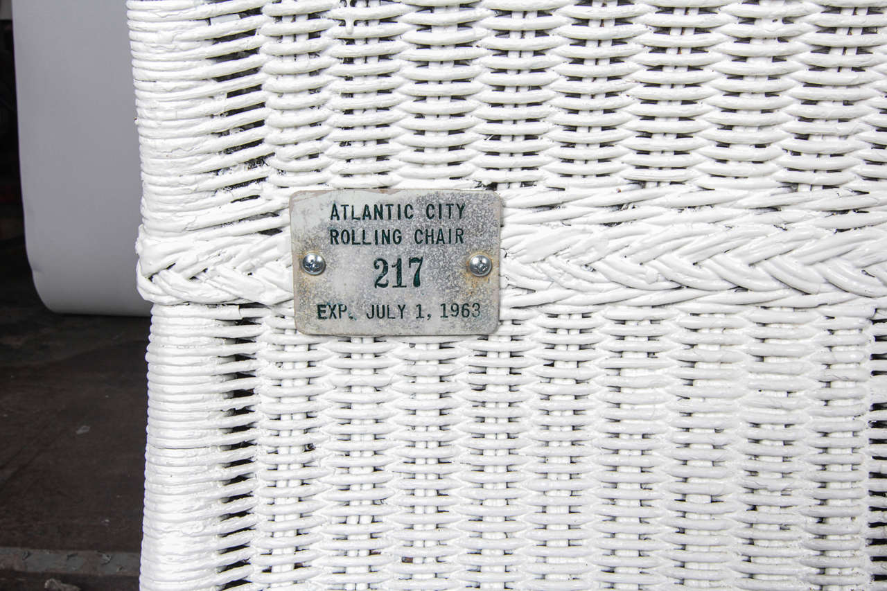 Mid-20th Century Atlantic City Wicker Rolling Chair #217 by Shill For Sale