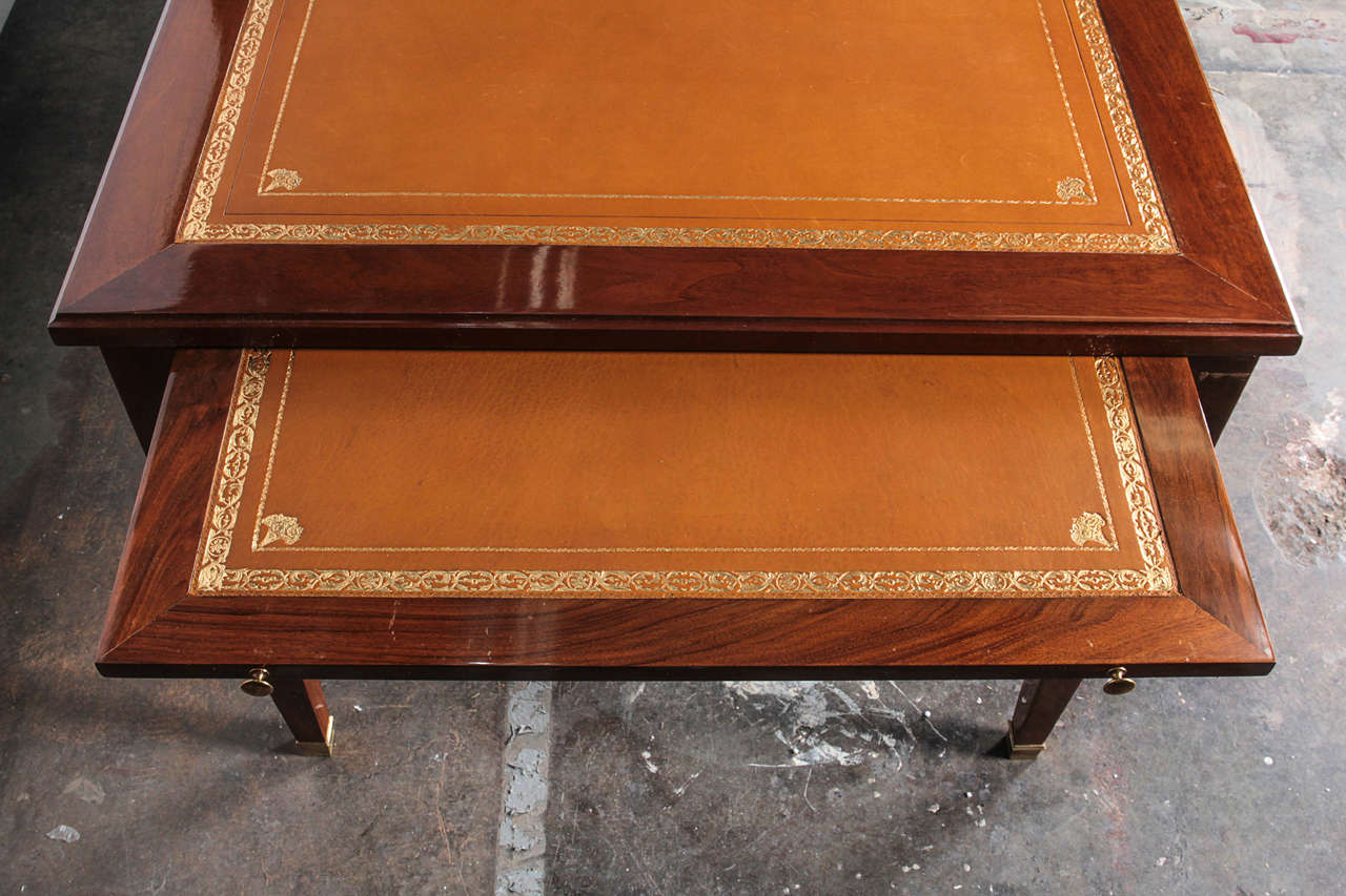 French 19th Century Directoire Style, Five-Drawer Mahogany Desk In Excellent Condition In New York, NY