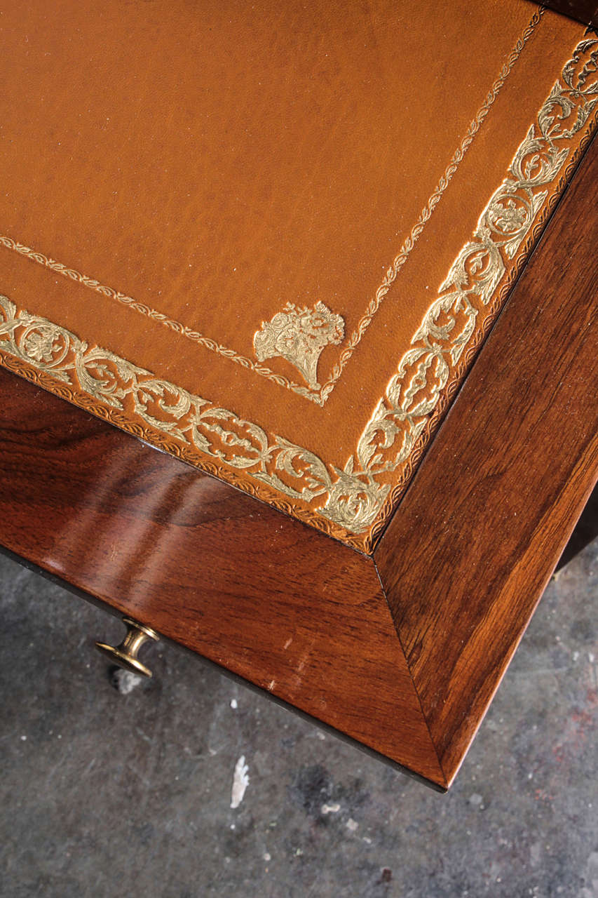 French 19th Century Directoire Style, Five-Drawer Mahogany Desk 1
