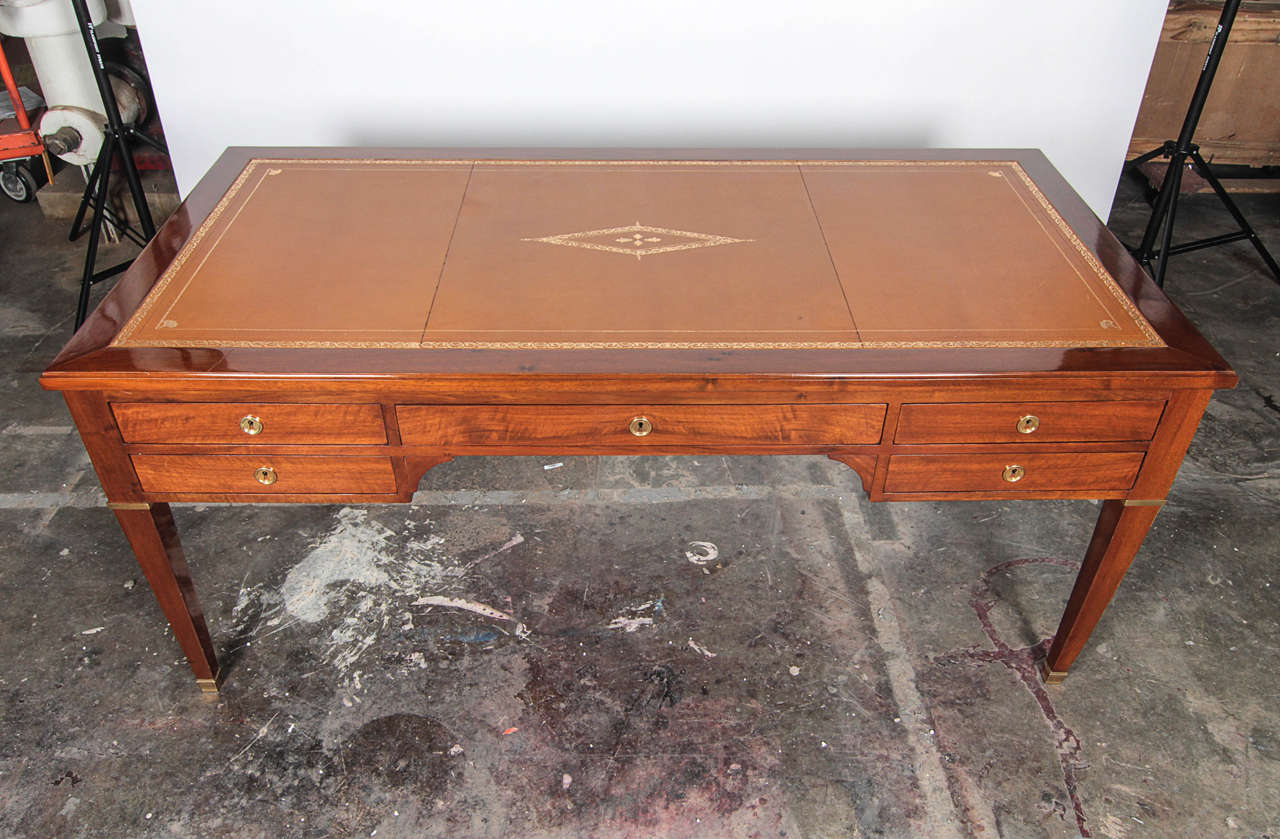French 19th Century Directoire Style, Five-Drawer Mahogany Desk 2