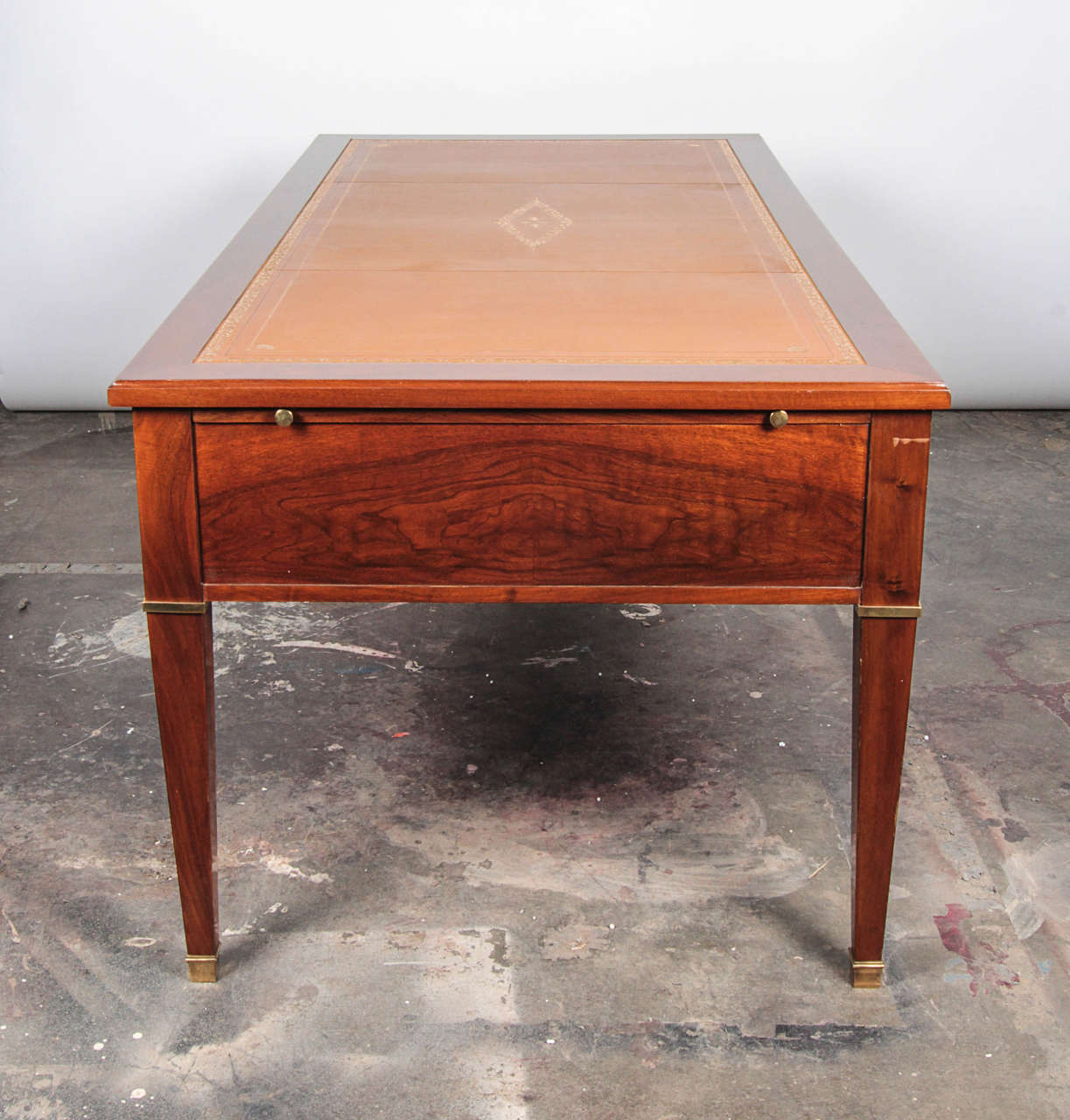 French 19th Century Directoire Style, Five-Drawer Mahogany Desk 6