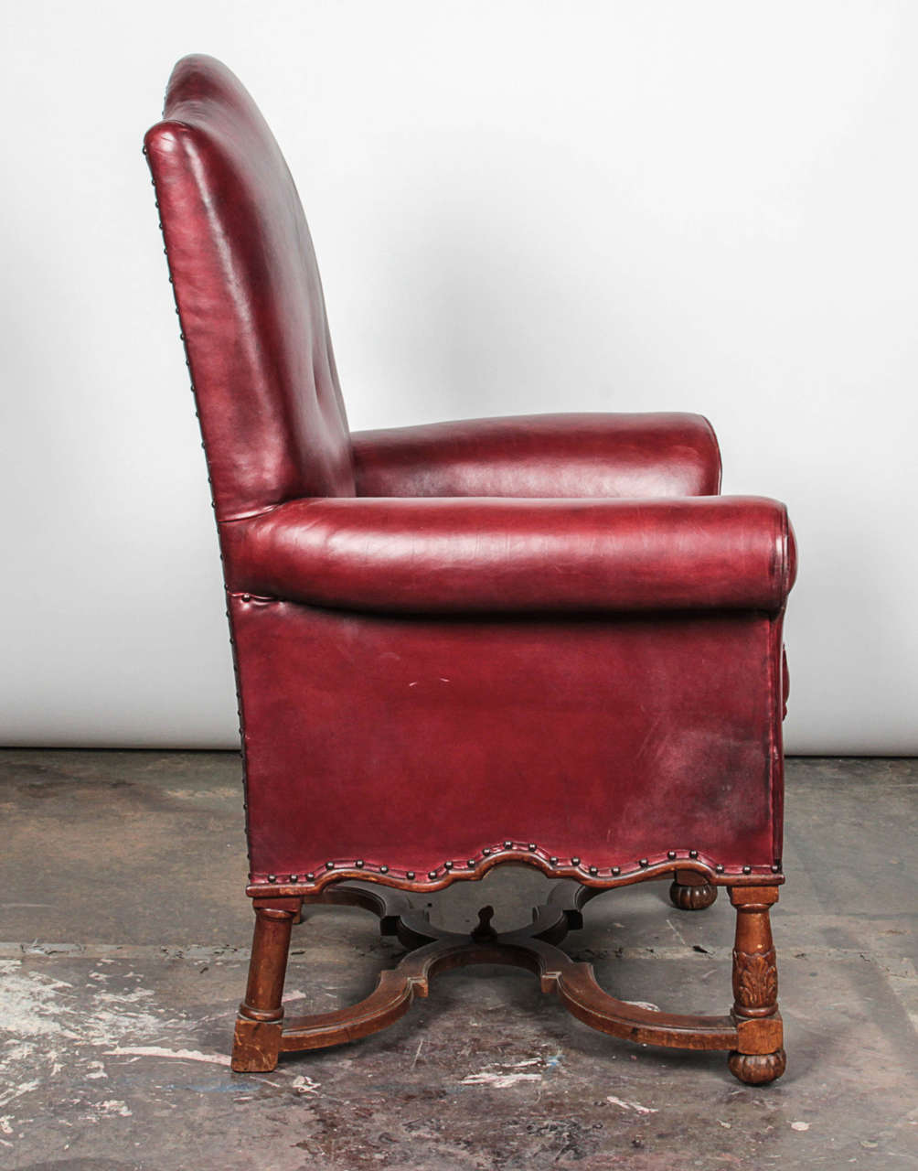 19th Century French Regence Style Leather Armchair In Good Condition For Sale In New York, NY