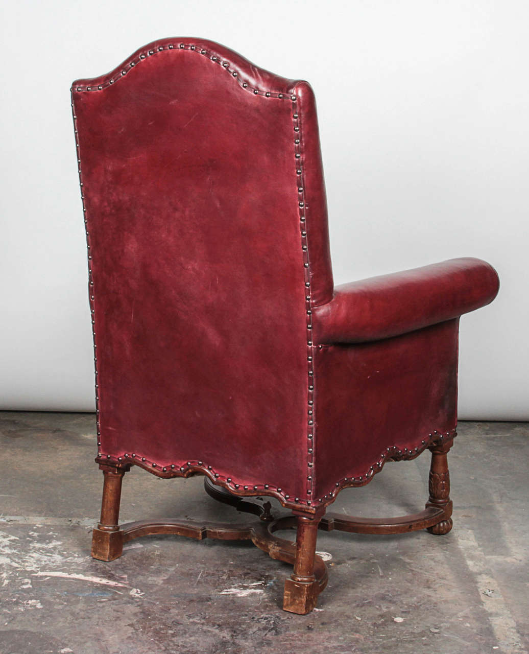 19th Century French Regence Style Leather Armchair For Sale 1