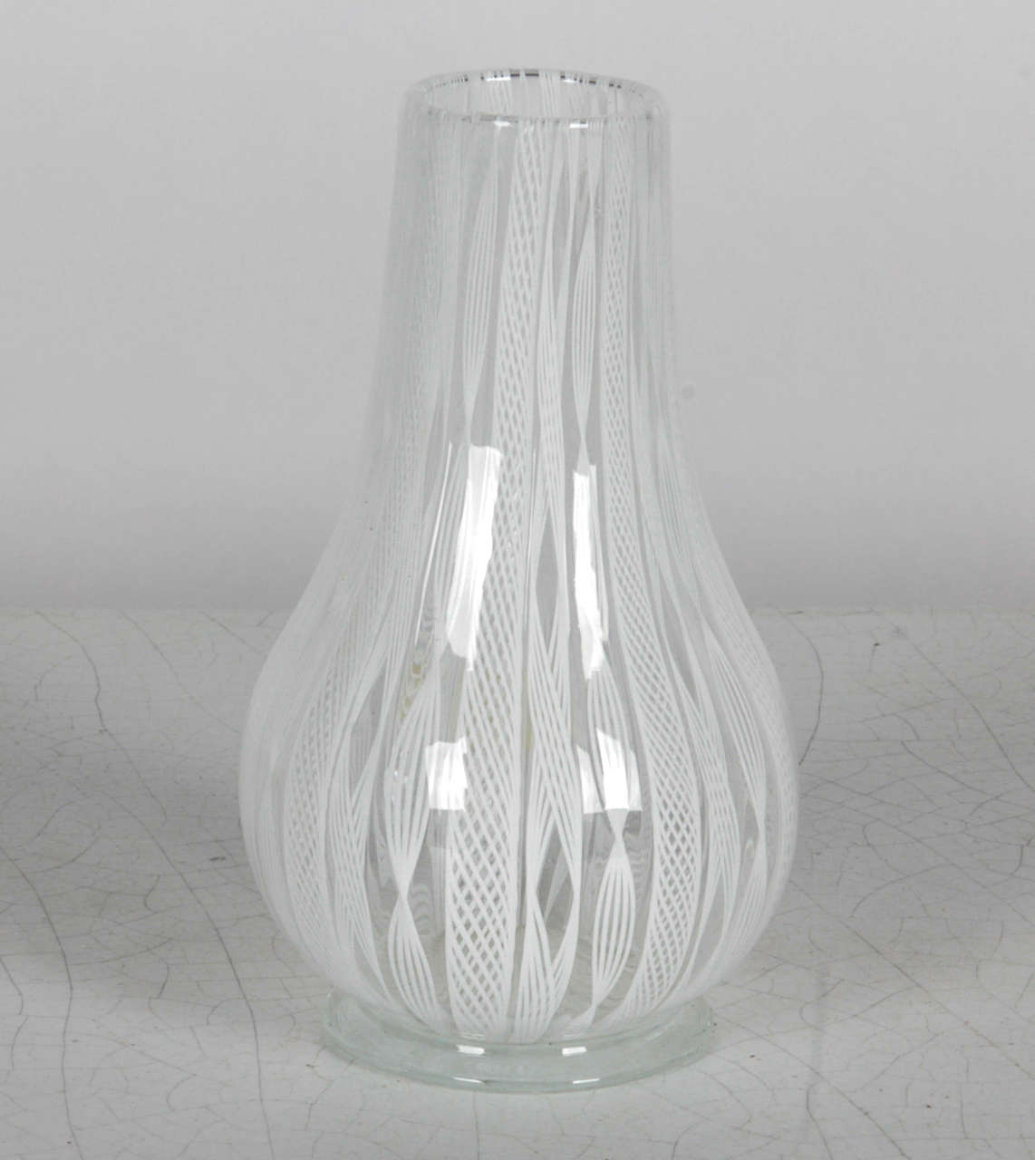 White Murano Glass Vase Grouping In Excellent Condition In New York, NY