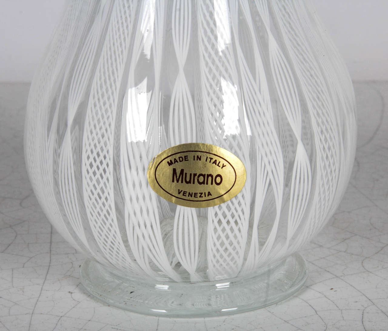 20th Century White Murano Glass Vase Grouping