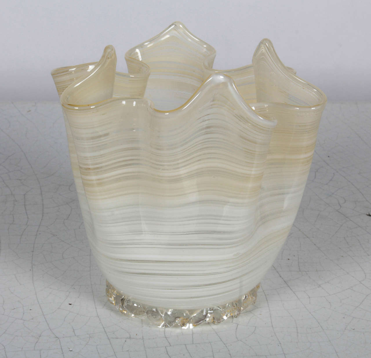 White Murano Glass Vase Grouping 3