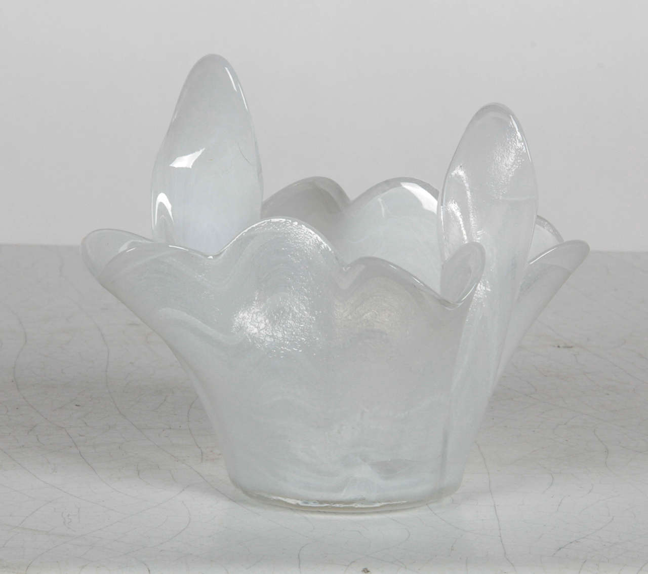 White Murano Glass Vase Grouping 4