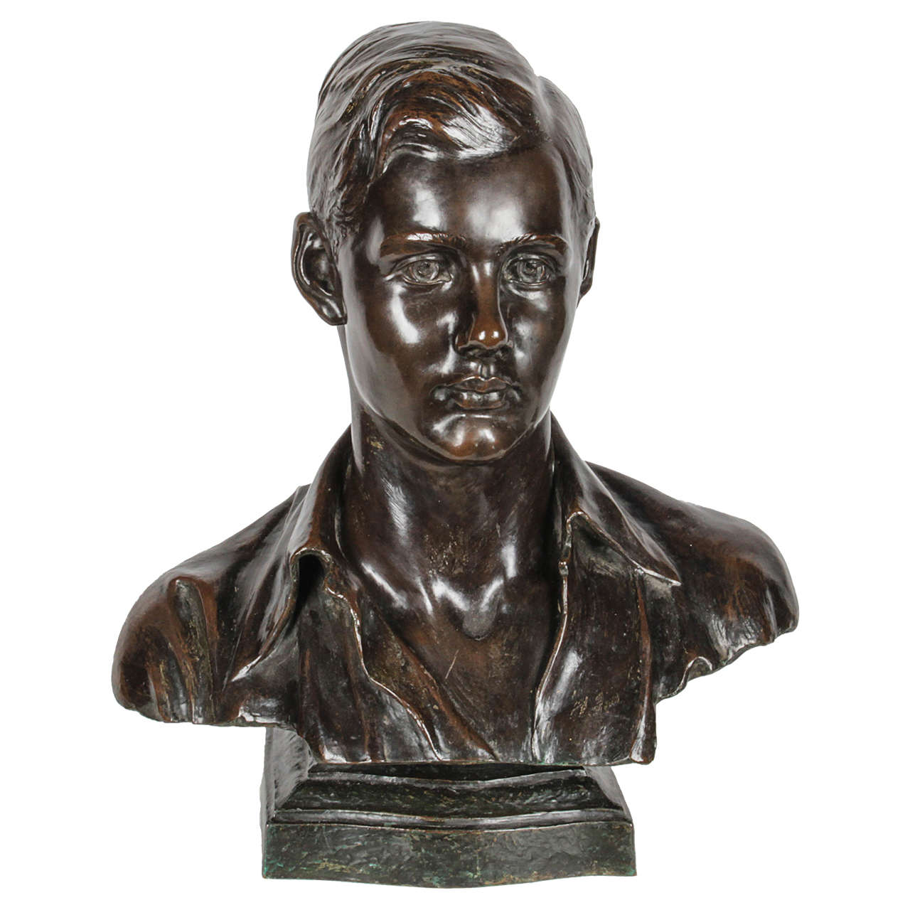Bronze Bust of a Young Man For Sale