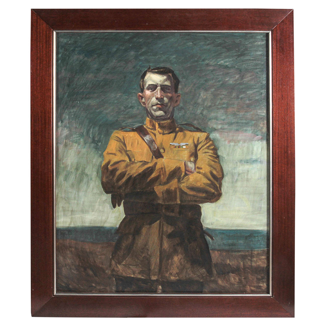 Untitled Man in Uniform by Mark Beard, Oil on Canvas For Sale