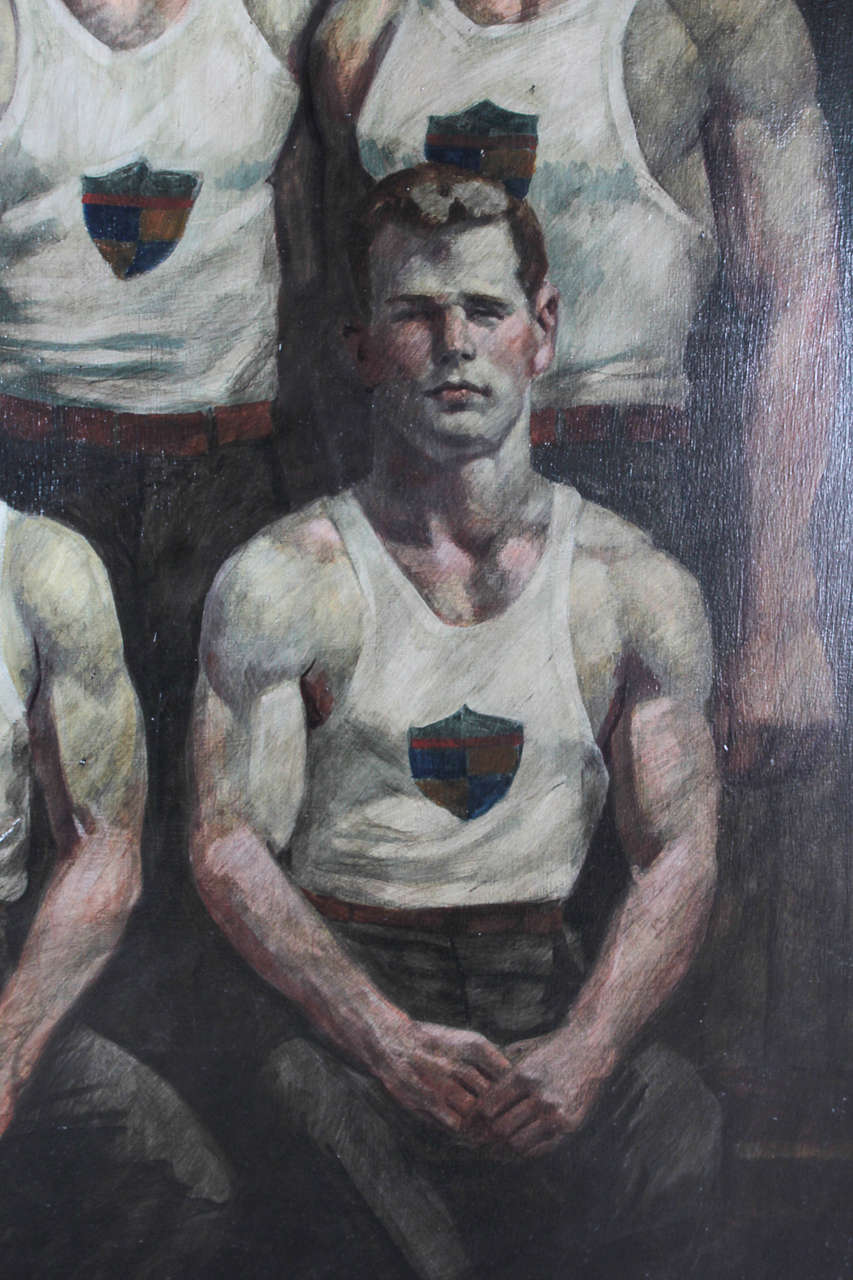 American Untitled Group of Athletes by Mark Beard, Oil on Canvas