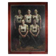 Untitled Group of Athletes by Mark Beard, Oil on Canvas