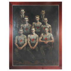 Untitled Group of Athletes and Coaches by Mark Beard, Oil on Canvas