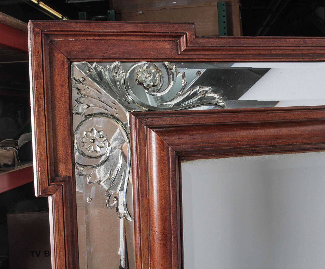 20th Century Art Deco Decorative Beveled Mirror For Sale
