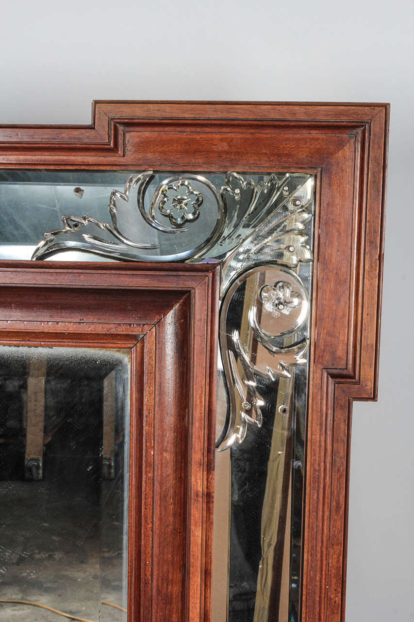 Art Deco Decorative Beveled Mirror For Sale 3