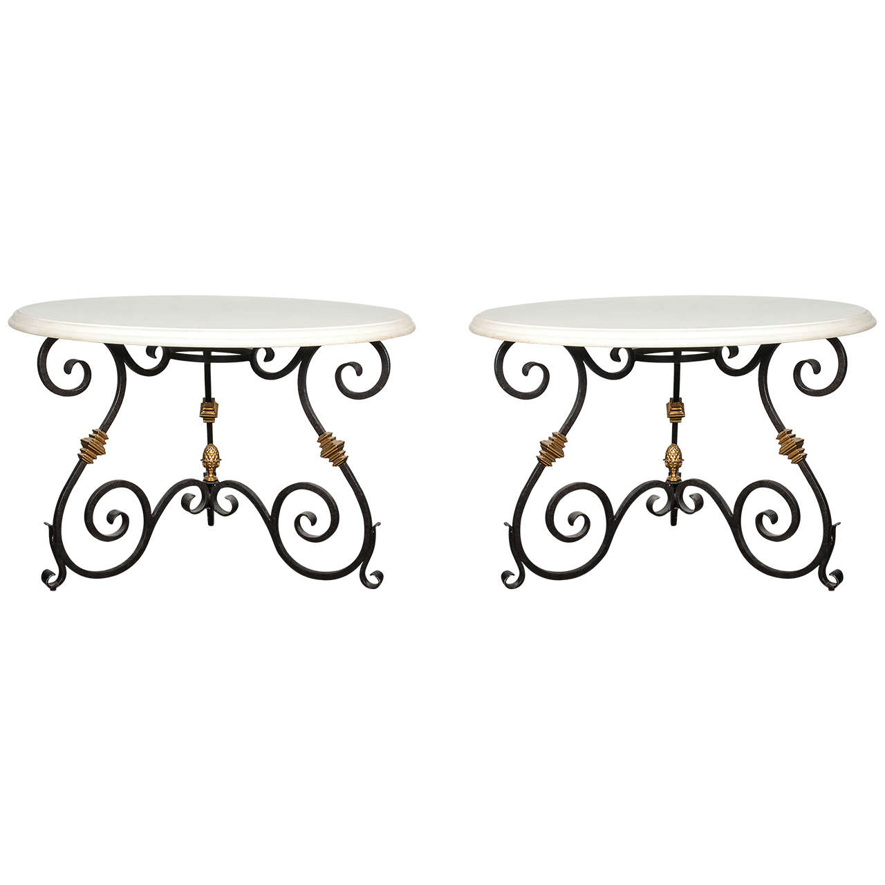 Pair of Ralph Lauren Duchess Wrought Iron Tables For Sale at 1stDibs