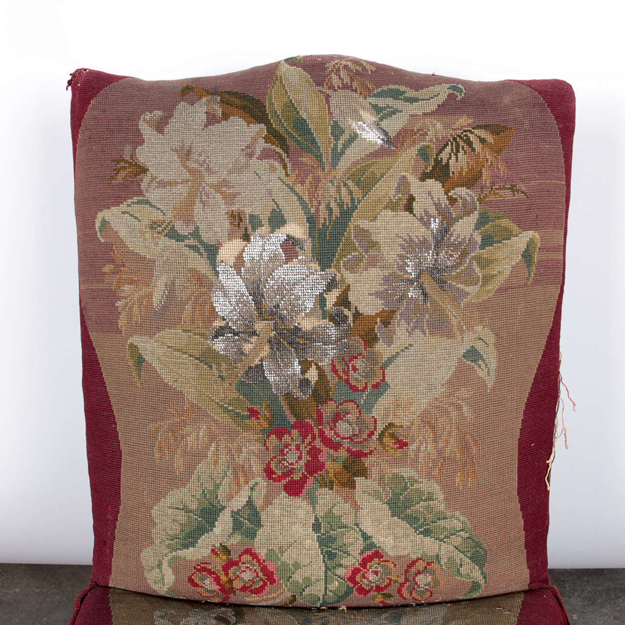 American 19th Century Handmade Needlepoint Side Chair For Sale