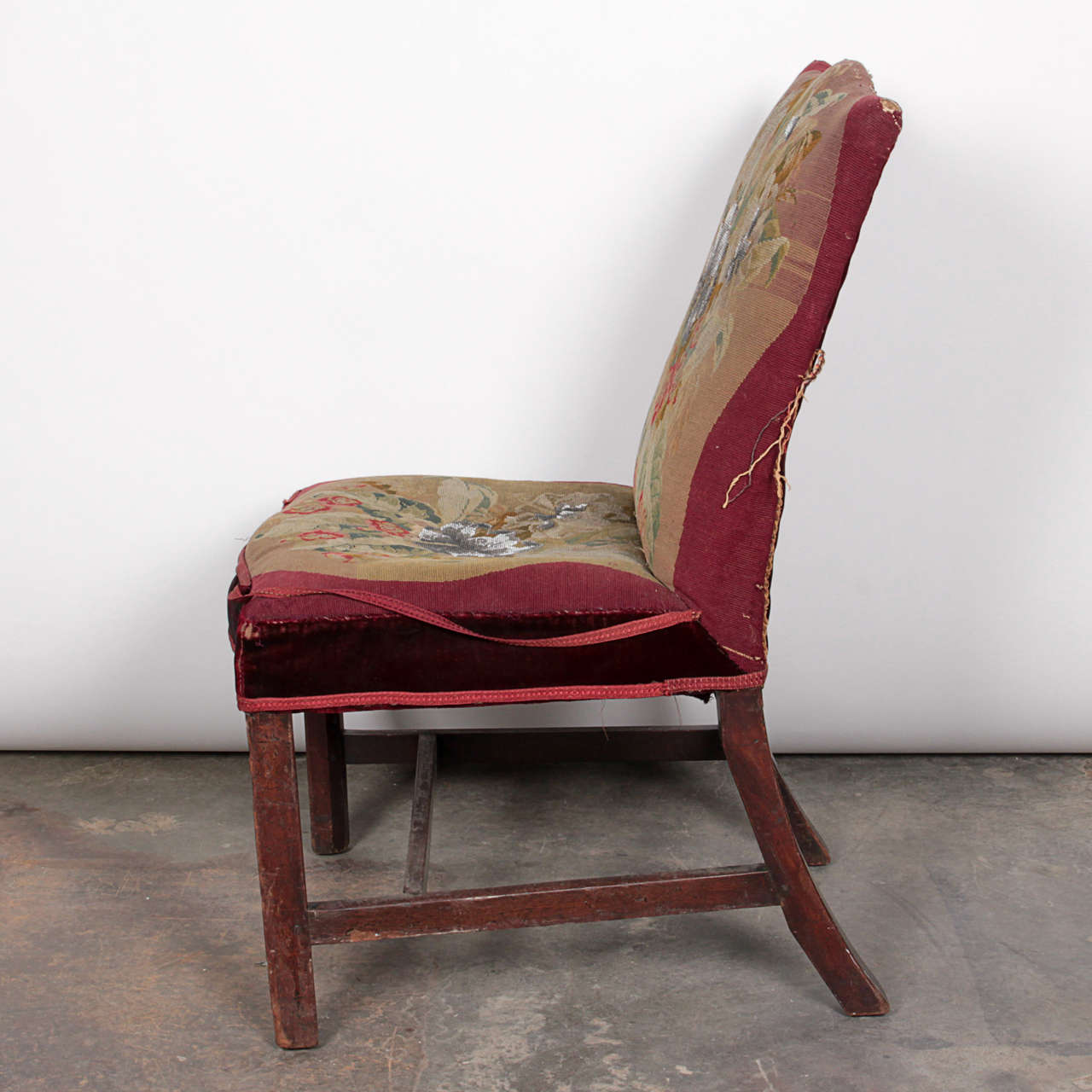 19th Century Handmade Needlepoint Side Chair For Sale 2
