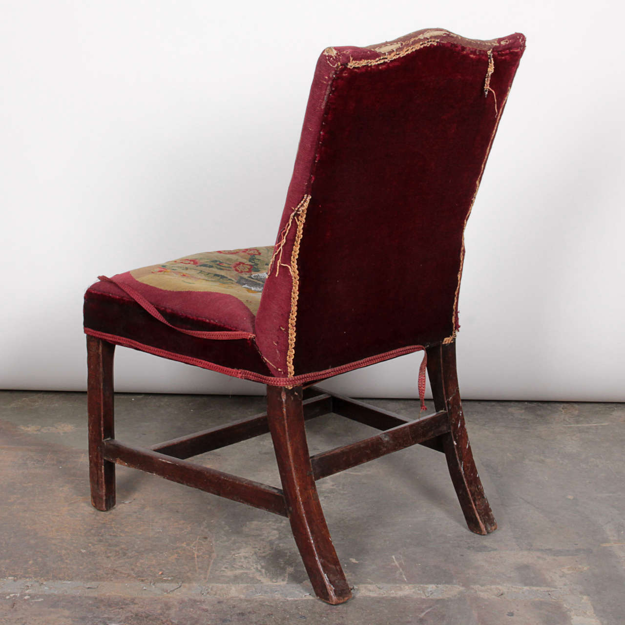 19th Century Handmade Needlepoint Side Chair For Sale 3