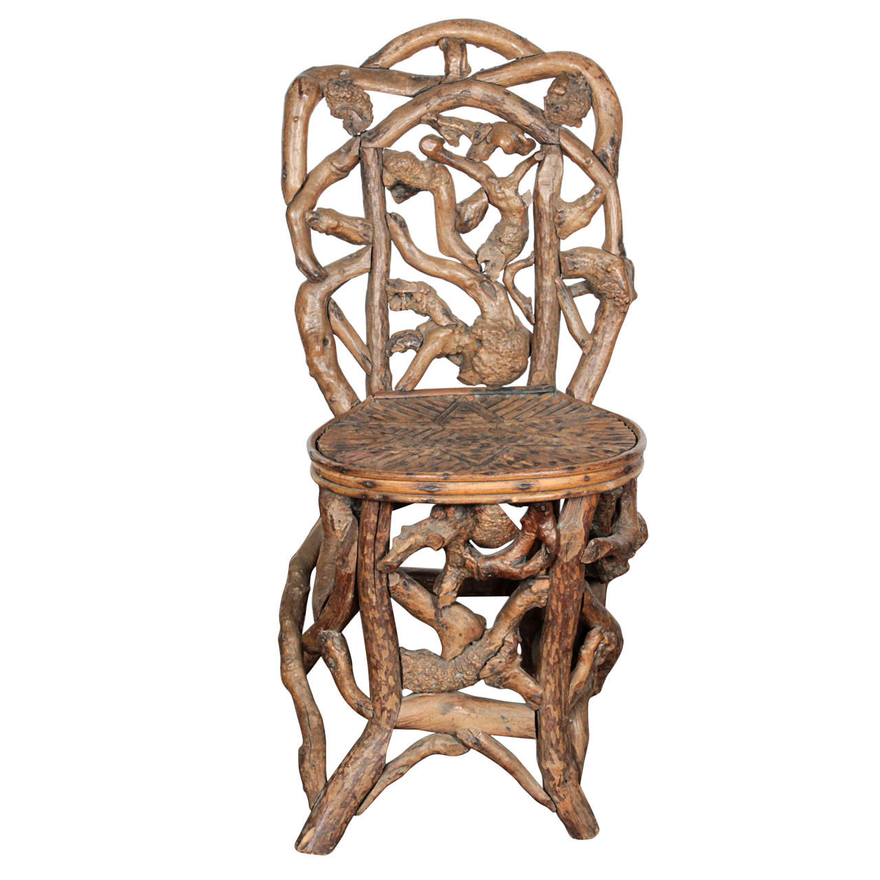 Artisan Driftwood Side Chair For Sale