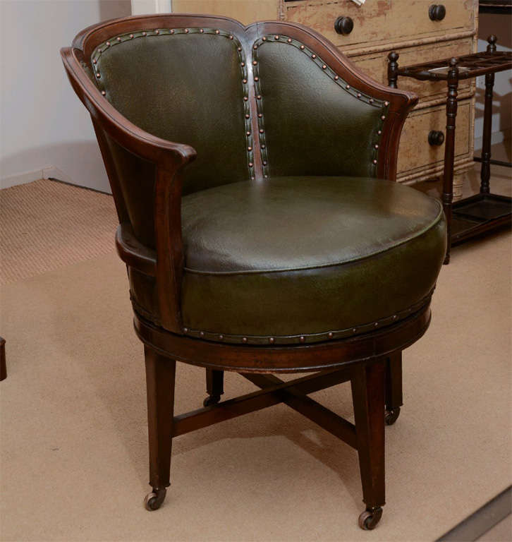 19th Century Mahogany Revolving Desk Chair