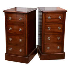 Antique Pair of 19th Century Mahogany Bedside Cabinets
