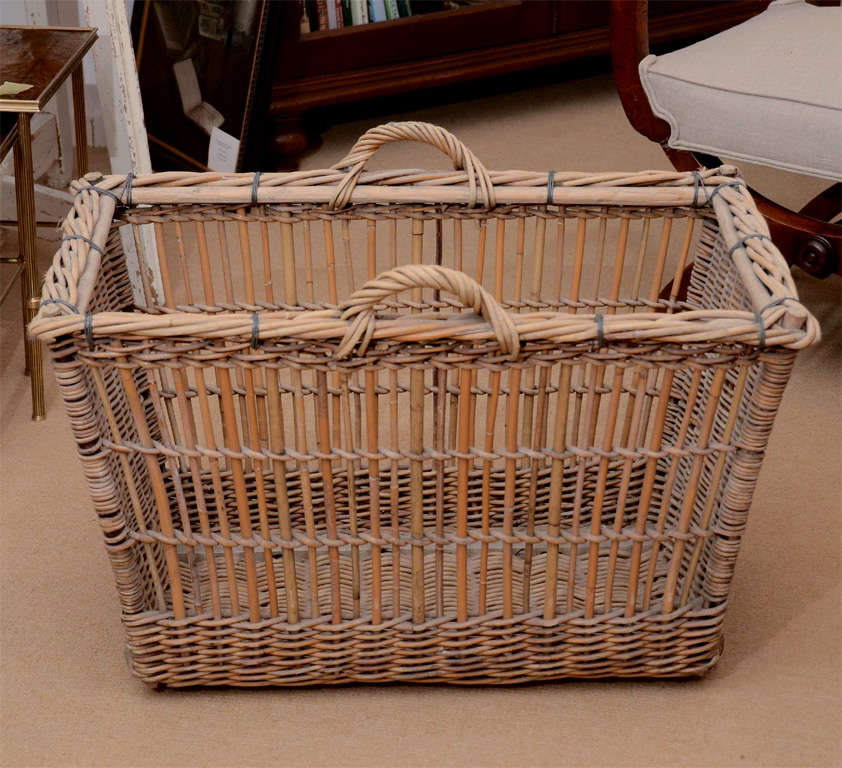 1920's French Wicker Market Basket