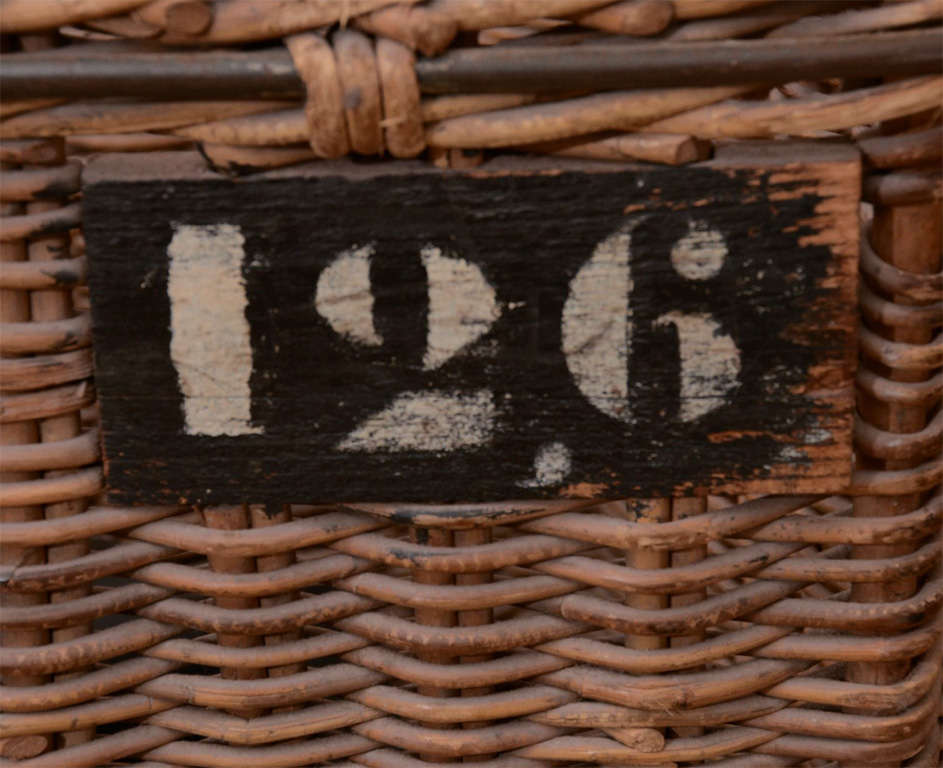 French Iron-Bound Turn-of-the-Century Wicker Basket 1