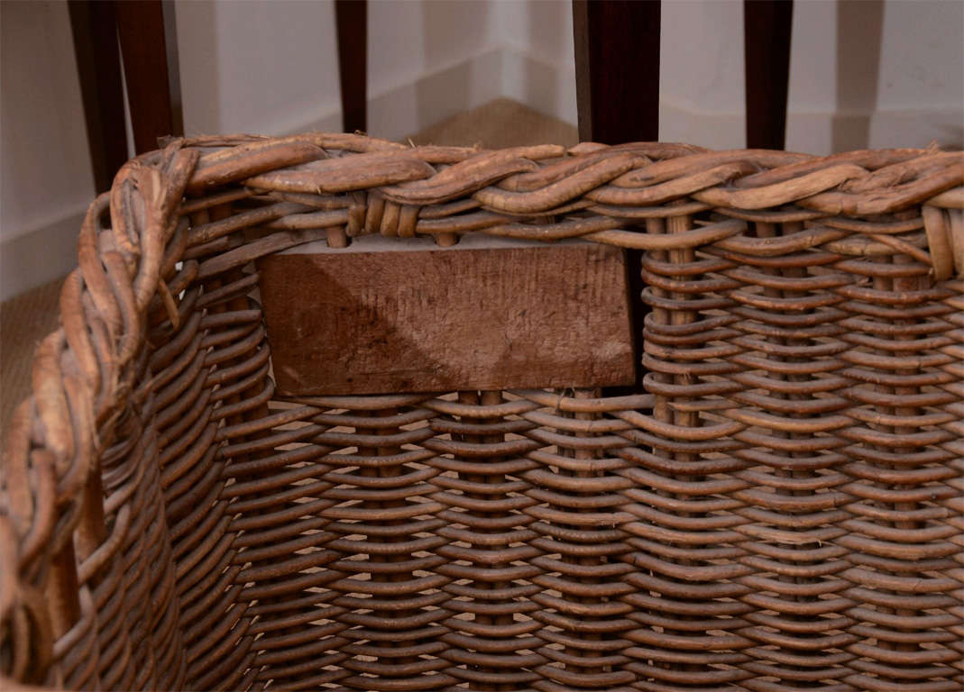 French Iron-Bound Turn-of-the-Century Wicker Basket 2
