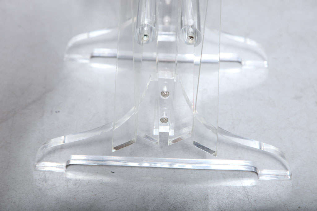 American Fabulous Set of Lucite Tray Tables on Stand