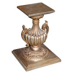 Wood Carved Pedestal Base From Italy