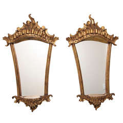 Pair of Grotto Style Mirrors with Shelves
