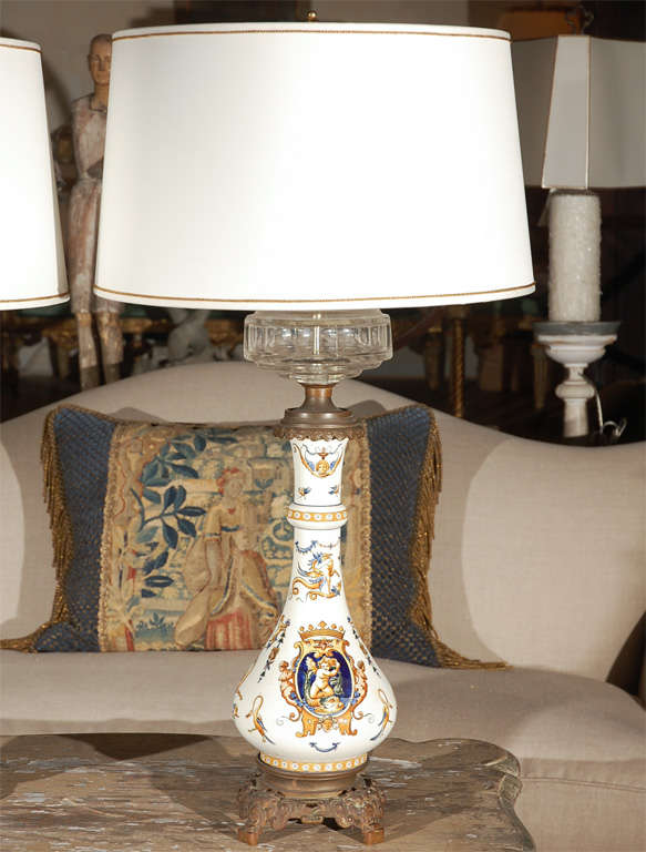 Painted Italian Faïence Lamps