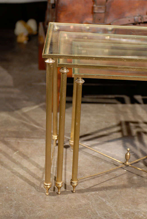 Nest of Three Brass Tables 3