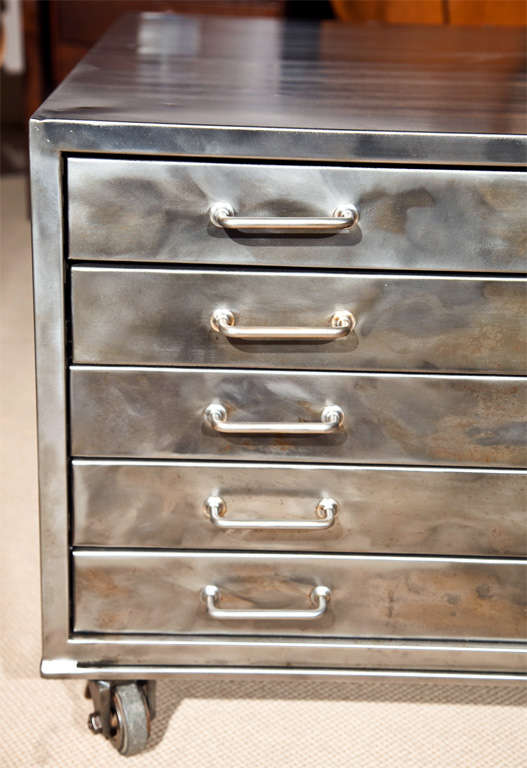 Industrial Steel Map Case at 1stDibs