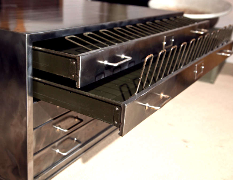 Industrial Steel Map Case at 1stDibs