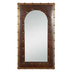 Leather And Brass Mirror