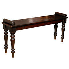 19thc English Wooden Hall Bench