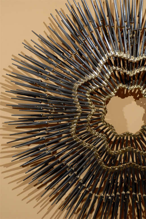 Mid C Nailhead Wall Sculpture, By Joe Baisuck 1