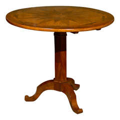 19thc Continental Inlaid Tilt Top Table With Star Motif 19thc Continental Inlaid Tilt Top Table With Star Motif
