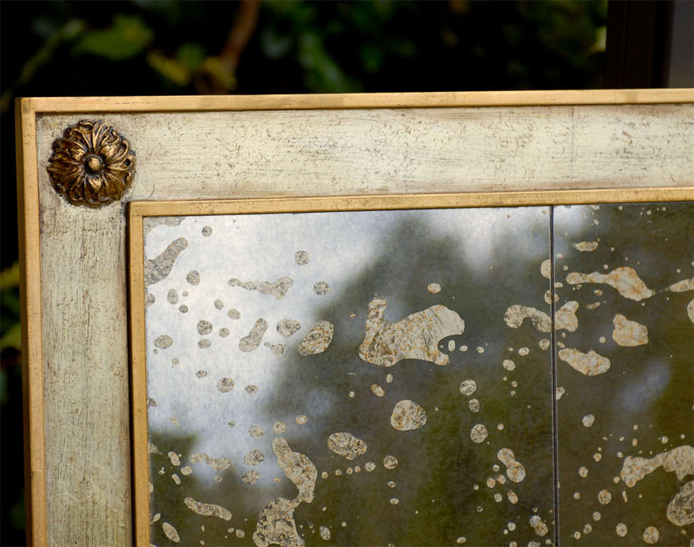 grand miroir vieilli du 20e siècle avec rosace 5