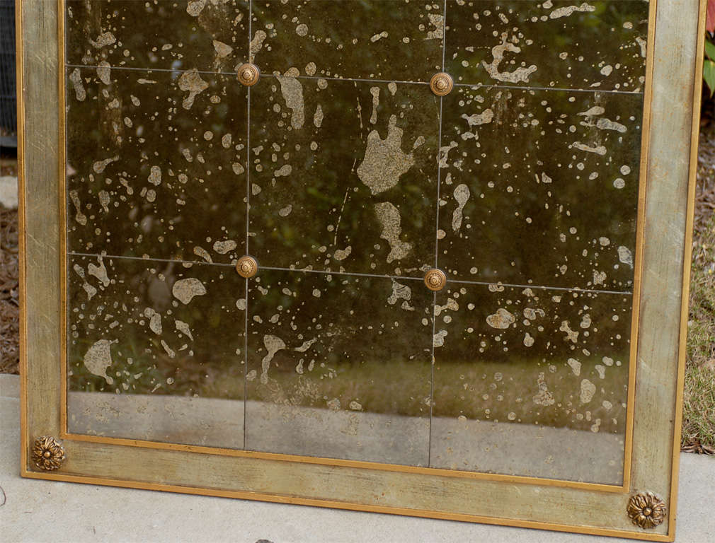 20thc Large Distressed Mirror With Rosette Detail at 1stDibs mirror