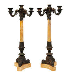 Pair of Four light Empire Style Candelabras