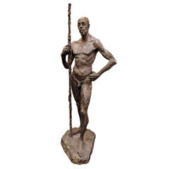 Original One of A kind Clay Sculpture of a Man