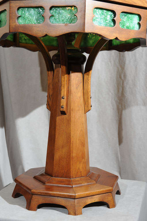 Arts and Crafts Wood Table Lamp In Excellent Condition In Petaluma, CA