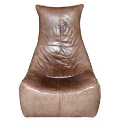 A "Rock"  leather lounge chair , designer Van den Berg.
