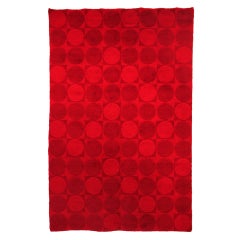 Mid-Century Modern Red Wool Rug