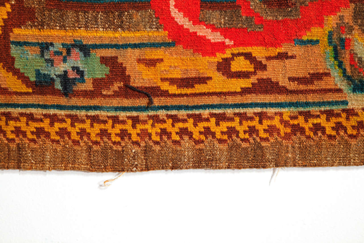 Mid-20th Century Rare Wool and Cotton Bessarabian Kilim