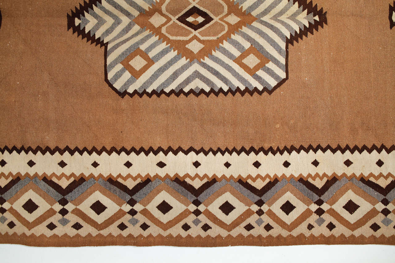 Hand-Woven Mid-Century Modern Bessarabian Kilim Rug For Sale